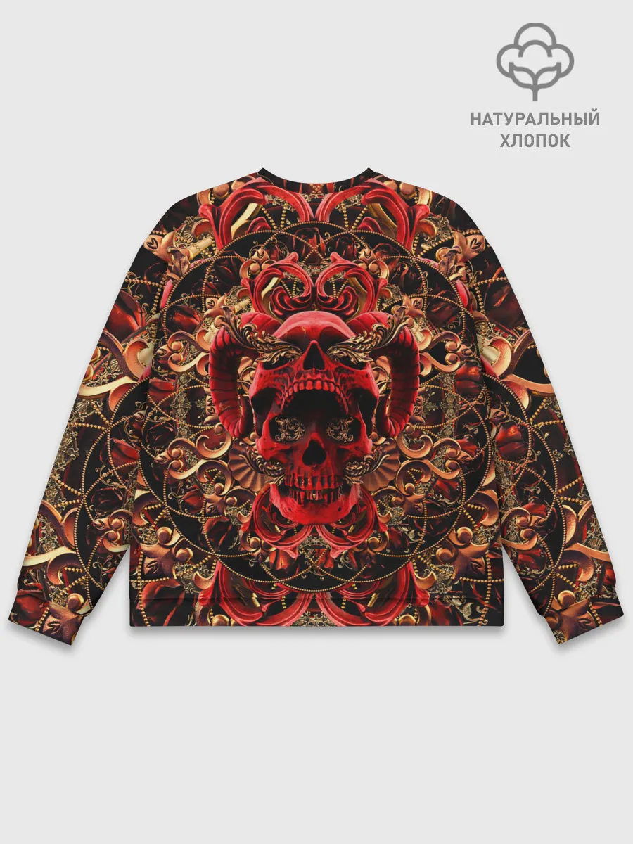 Мужской свитшот базовый / Череп красного демона