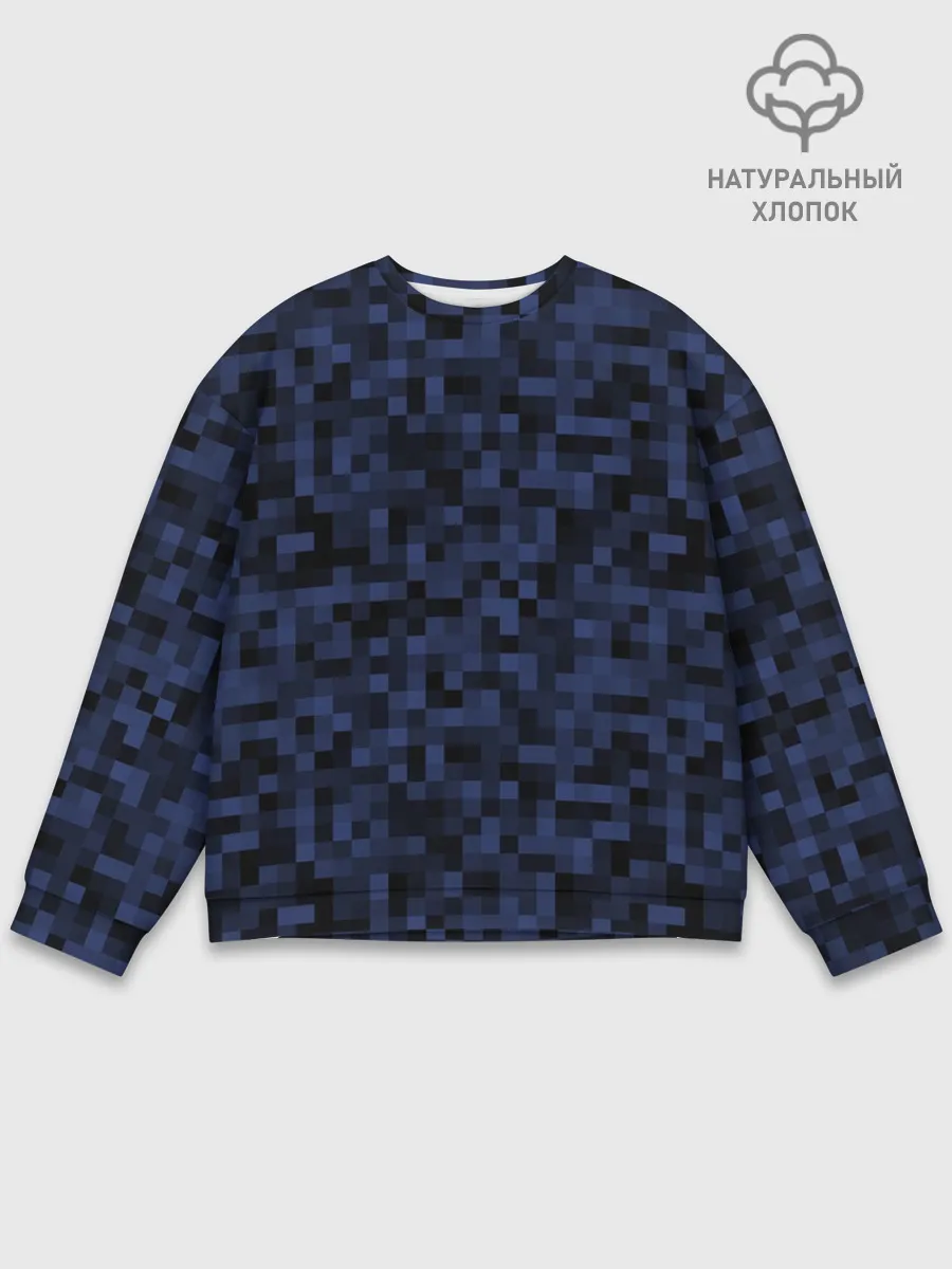 Мужской свитшот базовый / Темная пиксельная абстракция