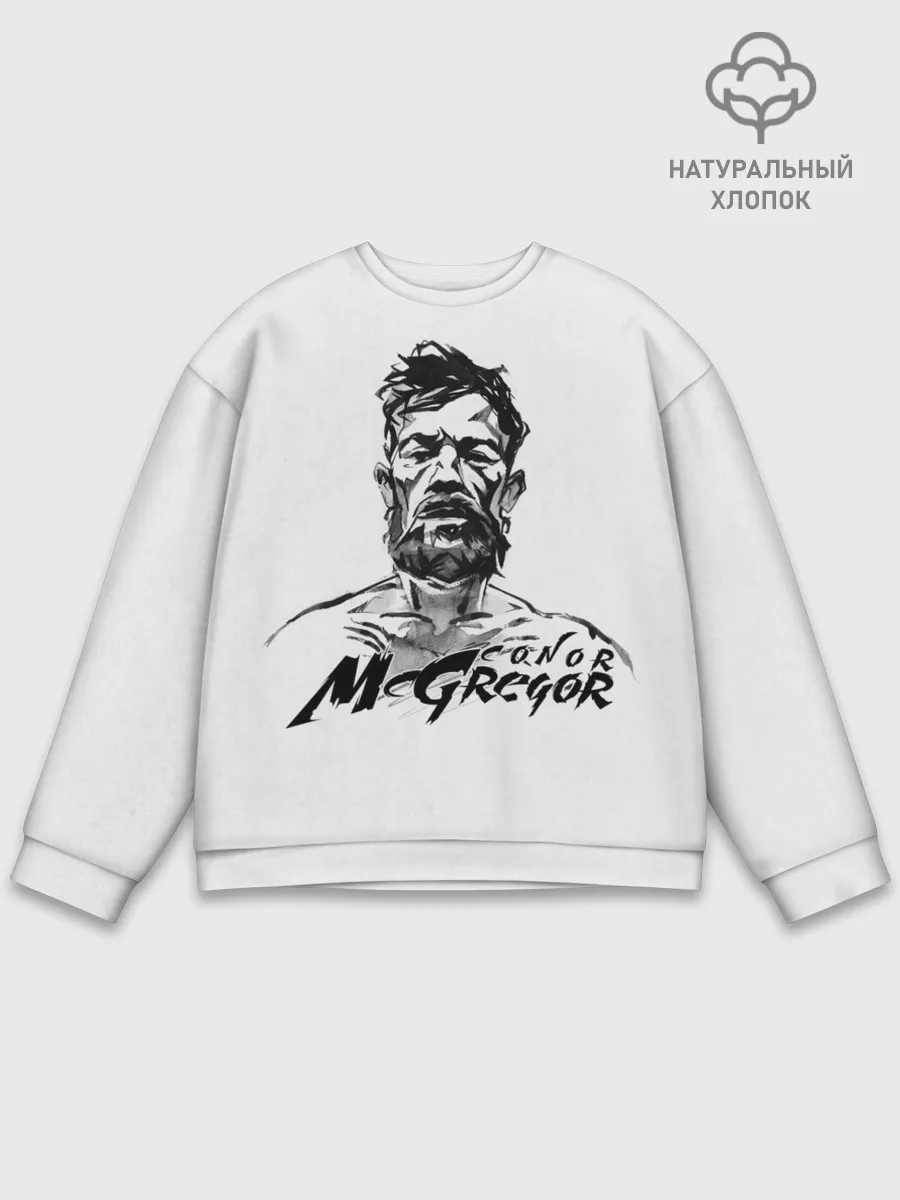 Мужской свитшот базовый / Портрет Конор МакГрегора