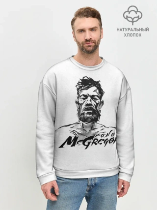 Мужской свитшот базовый / Портрет Конор МакГрегора