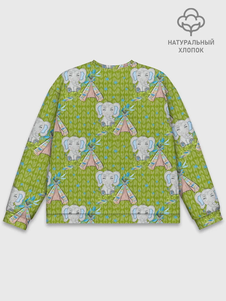 Мужской свитшот базовый / Слоник и вигвам