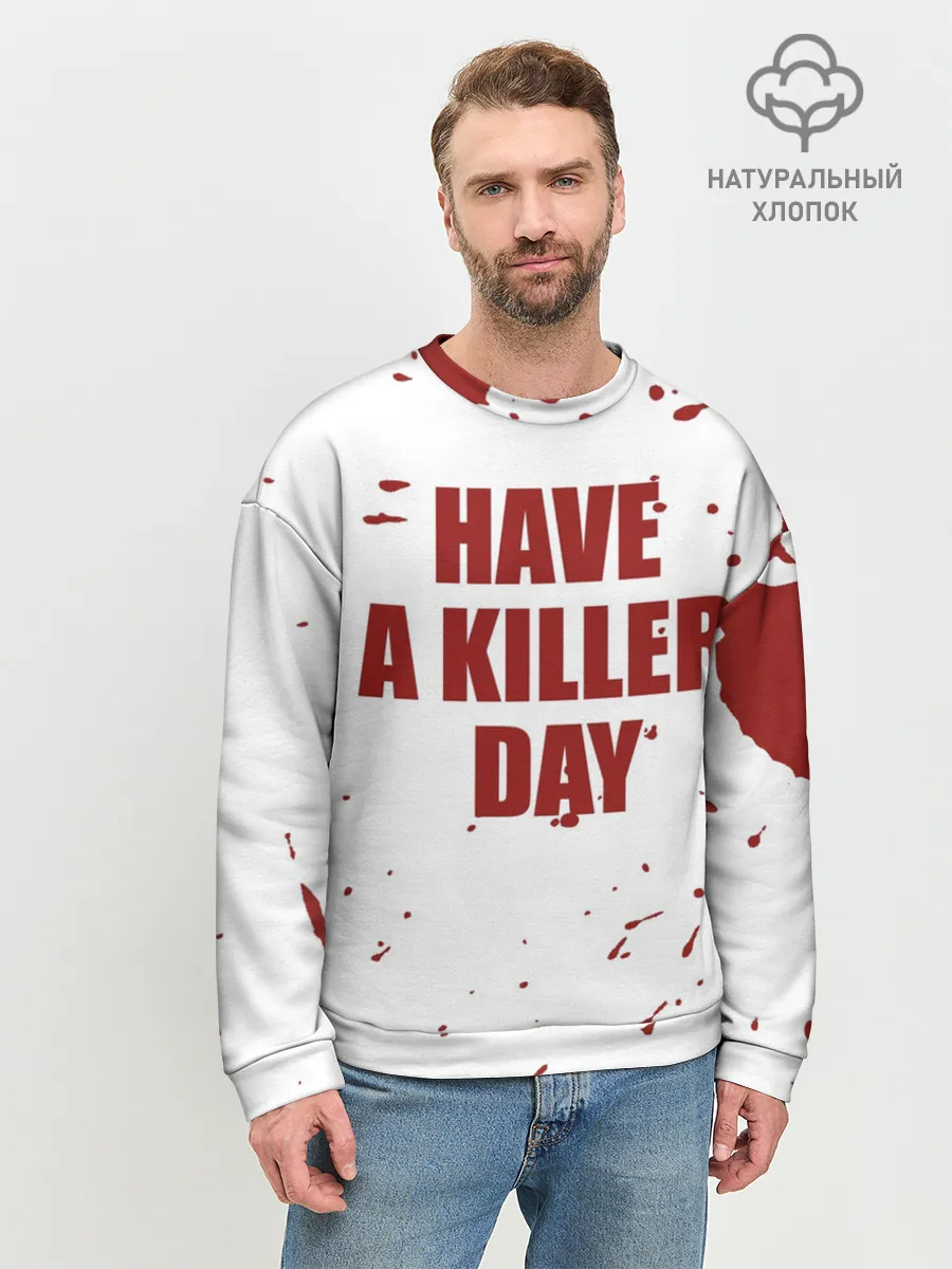 Мужской свитшот базовый / blood have a killer day Dexter