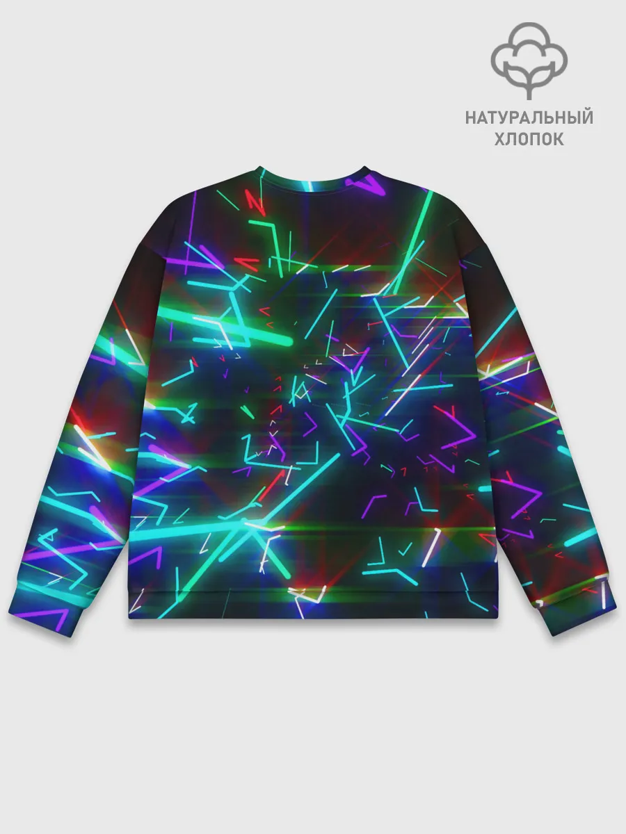 Мужской свитшот базовый / Неоновая ведьма с волком