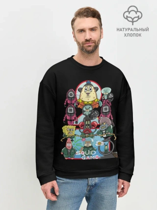 Мужской свитшот базовый / Кальмар на дне океана