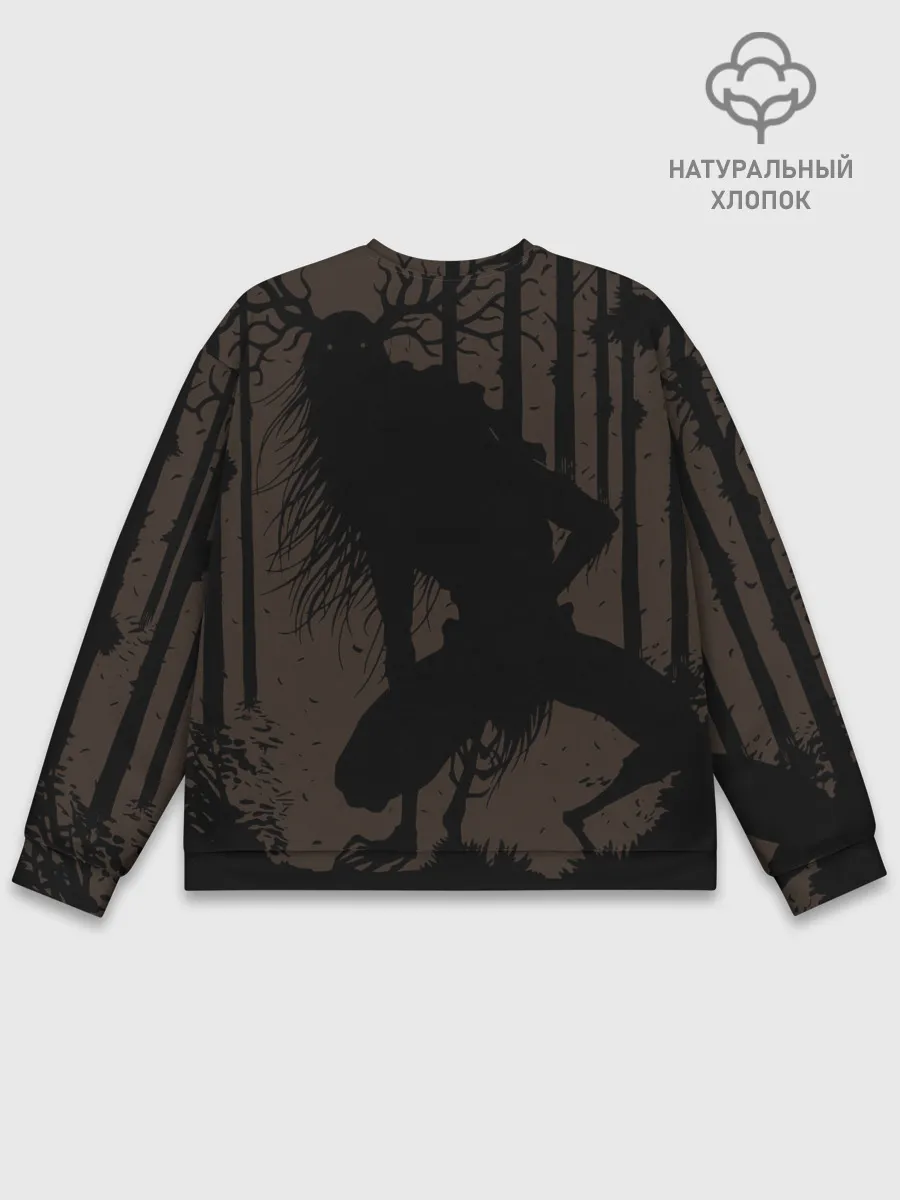 Мужской свитшот базовый / Зубастая тыква на Хэллоуин