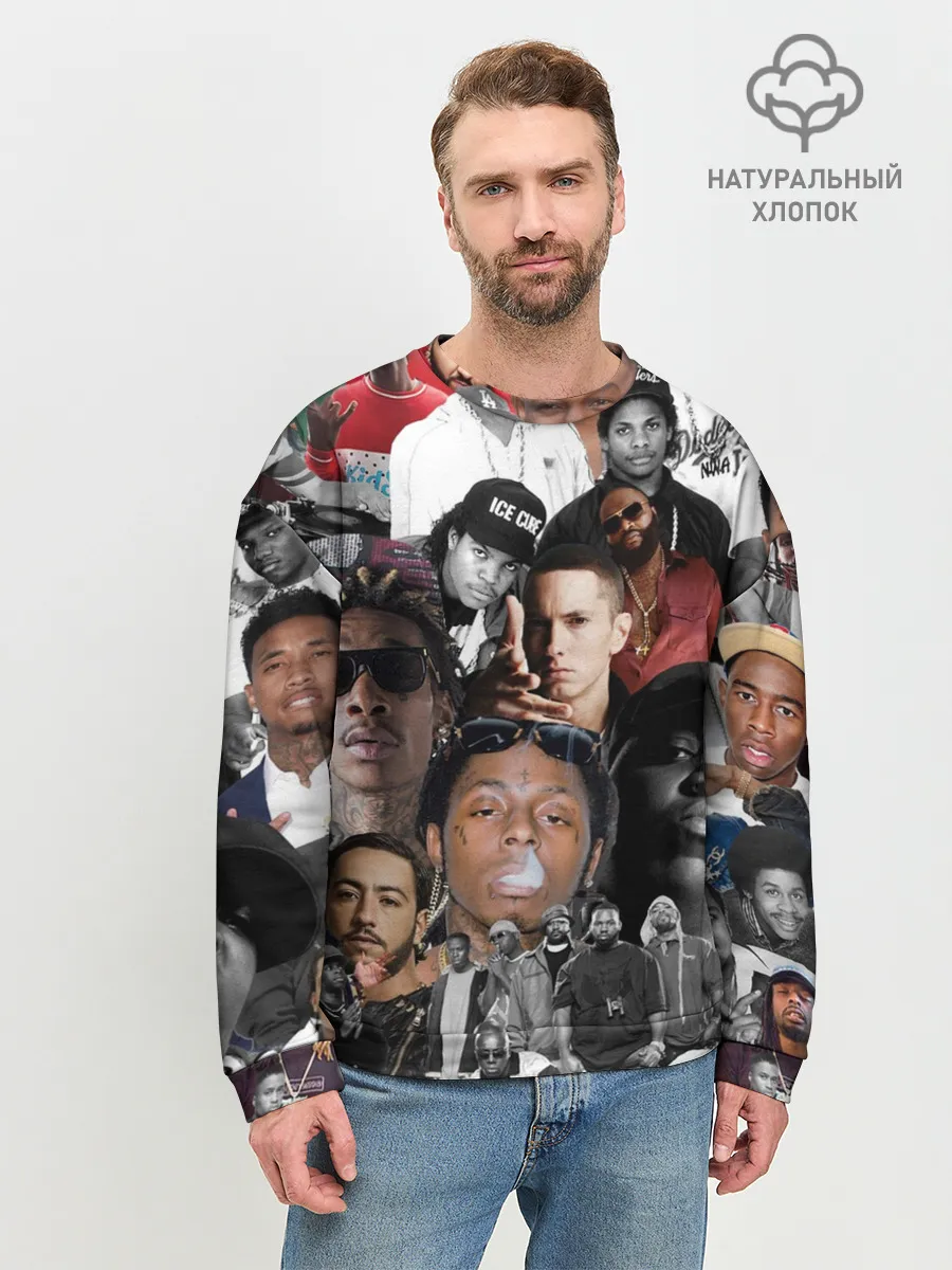 Мужской свитшот базовый / Рэп-Коллаж