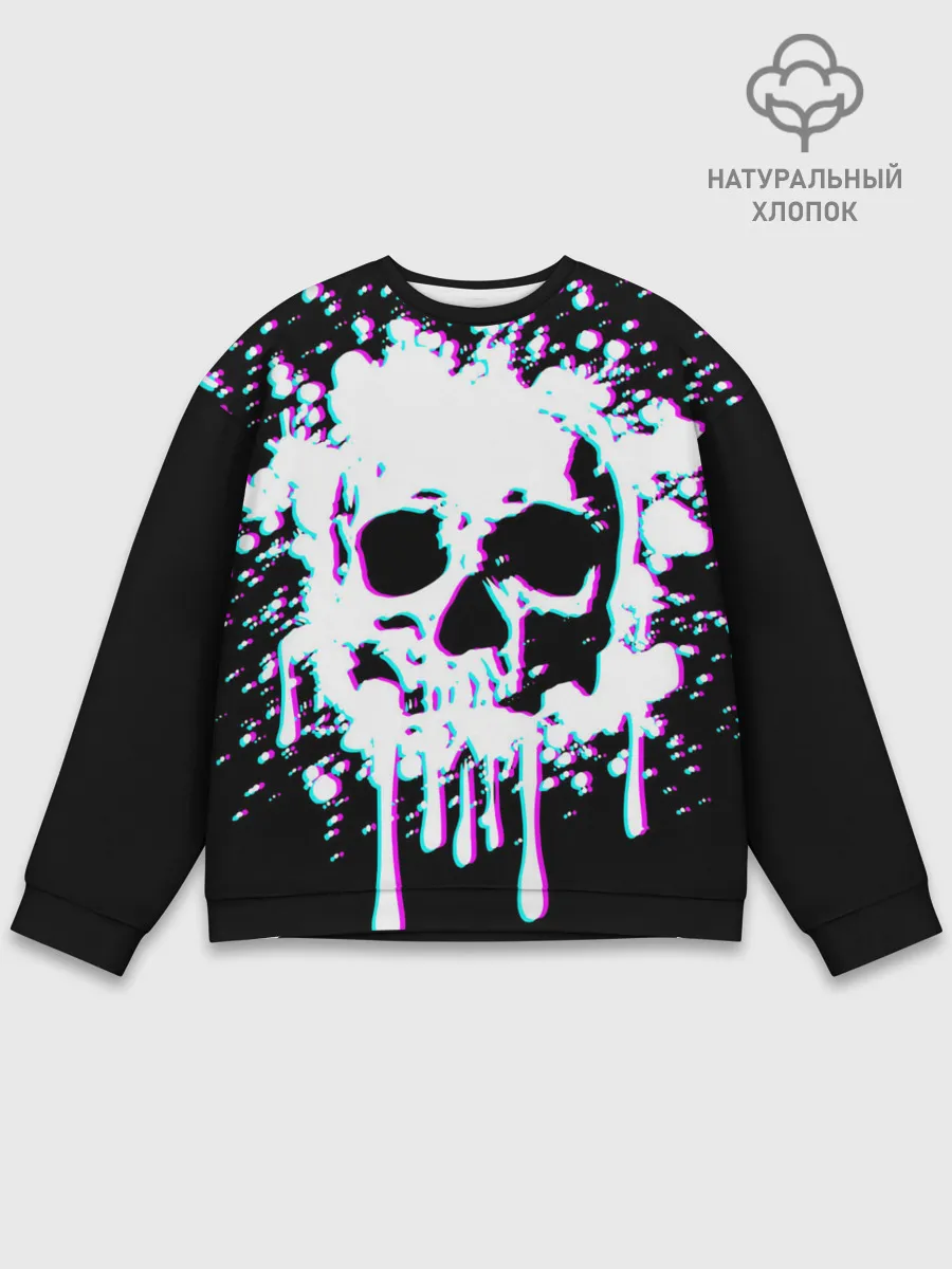 Мужской свитшот базовый / Мерцающий череп