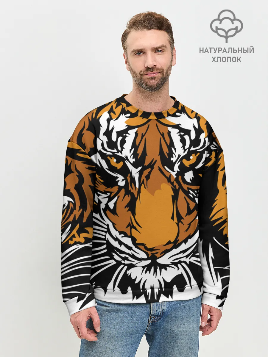 Мужской свитшот базовый / Взгляд хозяина джунглей