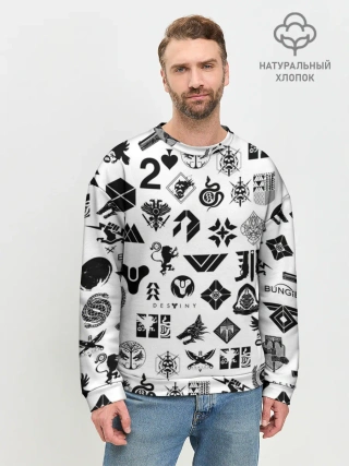 Мужской свитшот базовый / DESTINY 2 LOGO PATTERN / ДЕСТИНИ