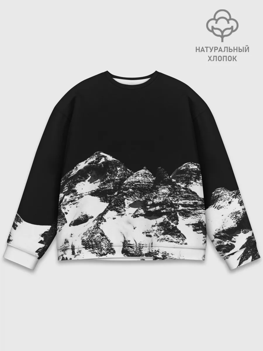 Мужской свитшот базовый / ГОРЫ Ч/Б