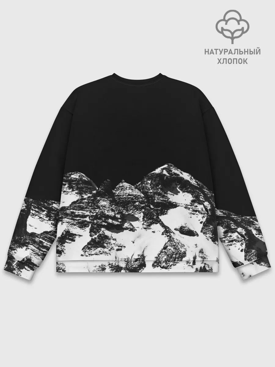 Мужской свитшот базовый / ГОРЫ Ч/Б