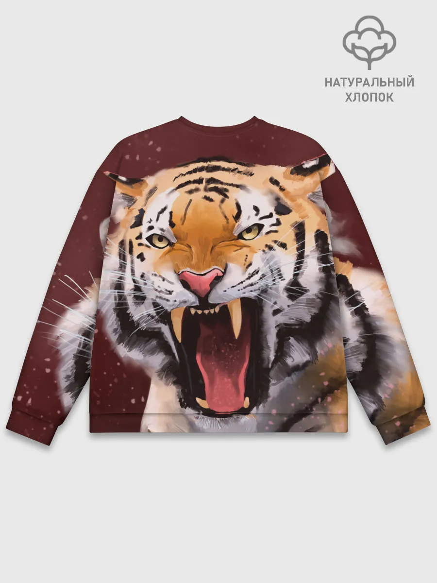 Мужской свитшот базовый / Тигр красавчик сердится