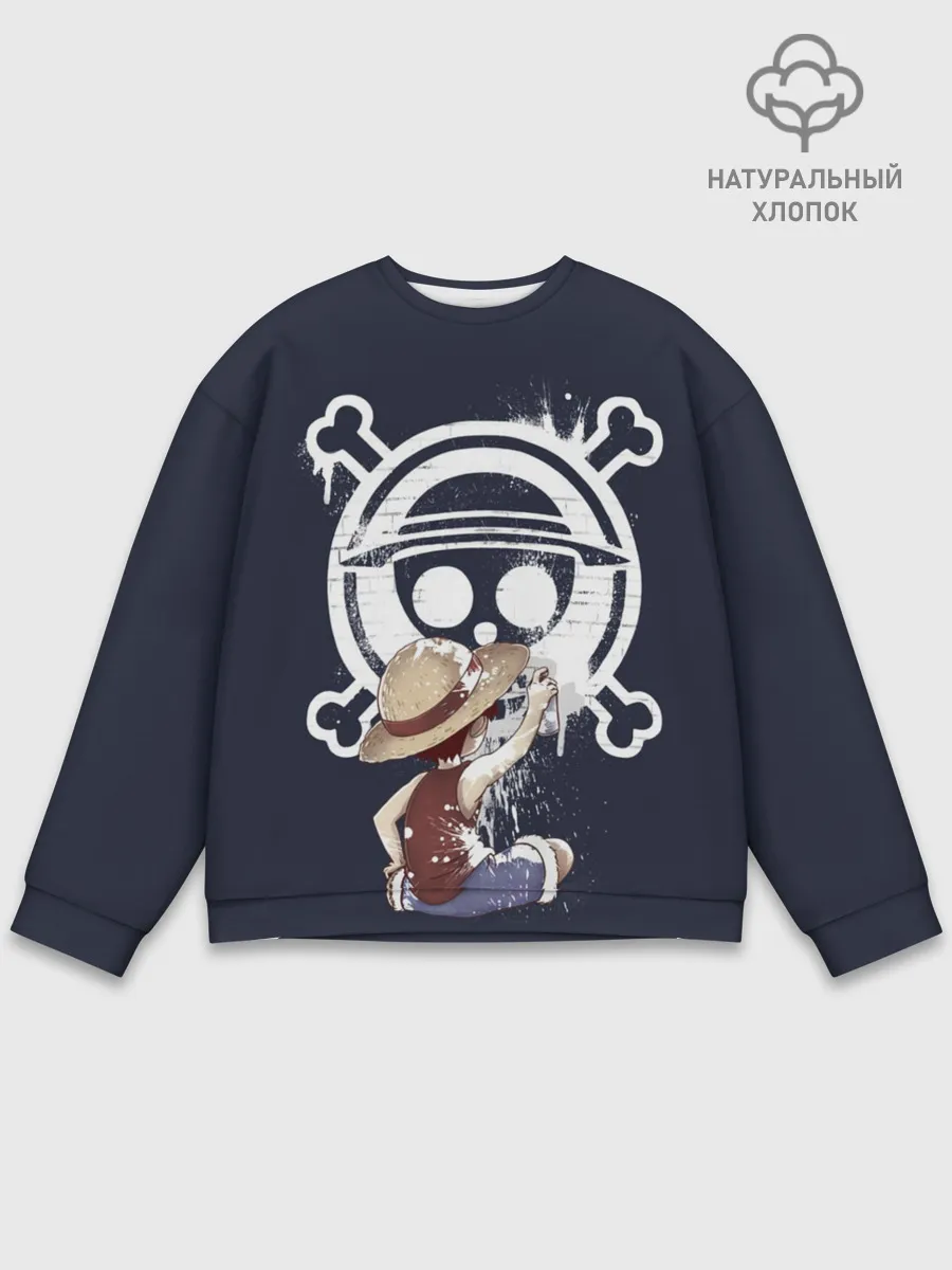 Мужской свитшот базовый / Луффи рисует