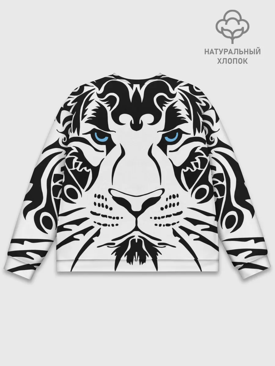 Мужской свитшот базовый / Водяной голубоглазый тигр