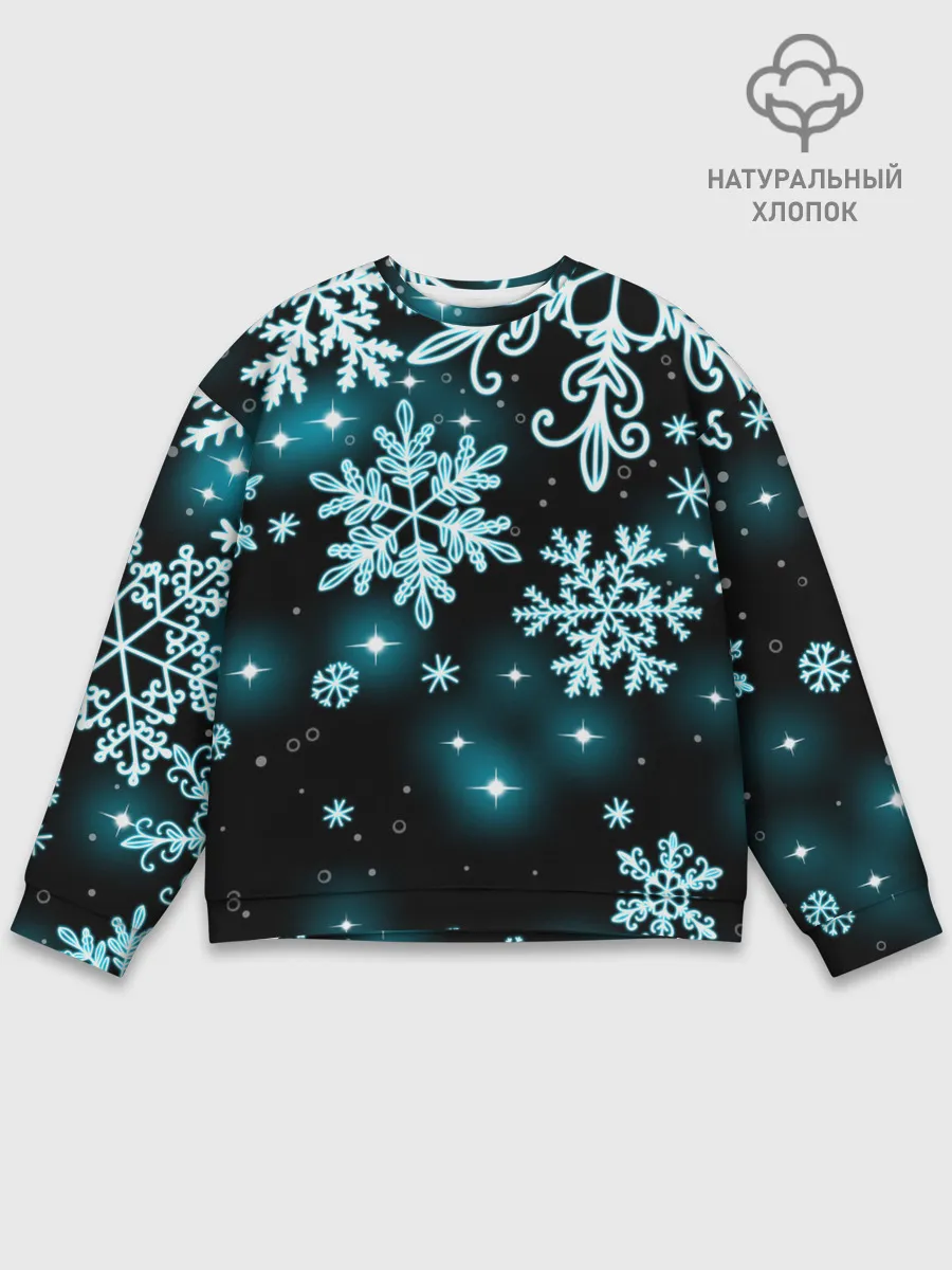 Мужской свитшот базовый / Космические снежинки