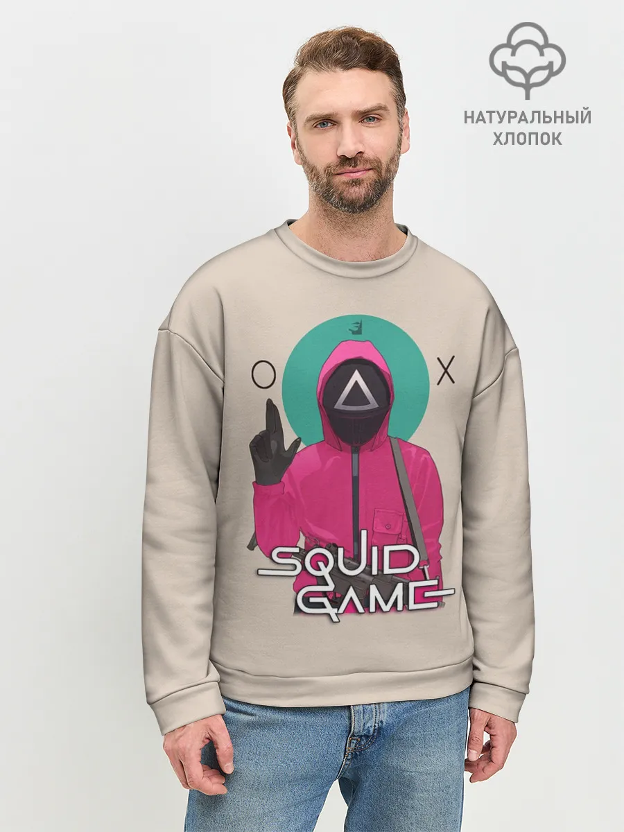 Мужской свитшот базовый / Squid game - Игра в кальмара треугольник
