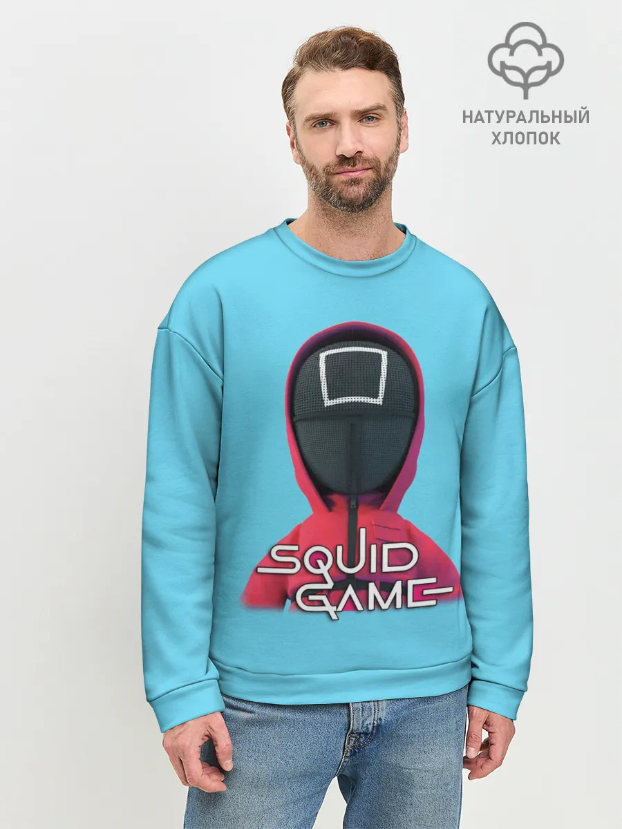 Мужской свитшот базовый / Squid game квадрат - Игра в кальмара