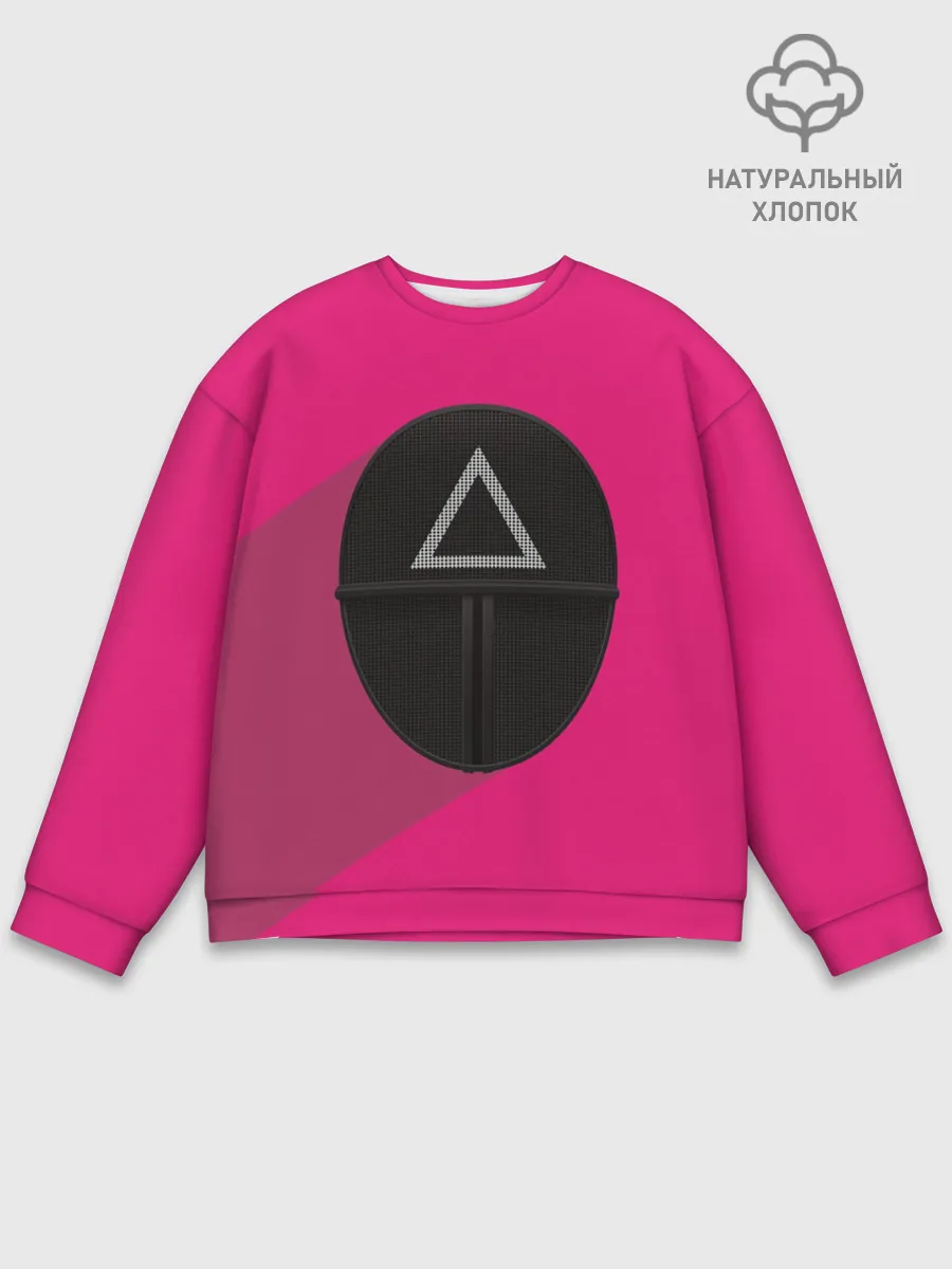 Мужской свитшот базовый / ИГРА В КАЛЬМАРА МАСКА ТРЕУГОЛЬНИК С ТЕНЬЮ