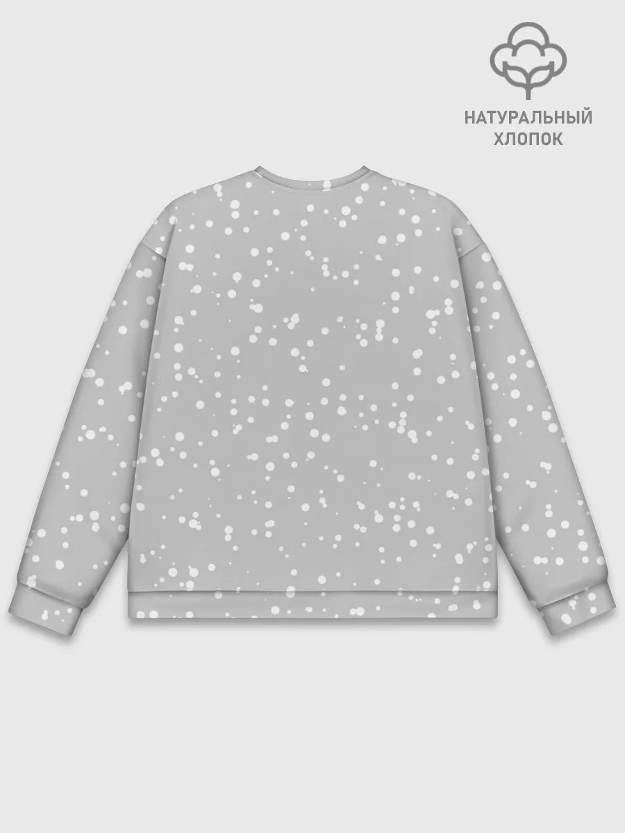 Мужской свитшот базовый / Белый тигр с красным бантом