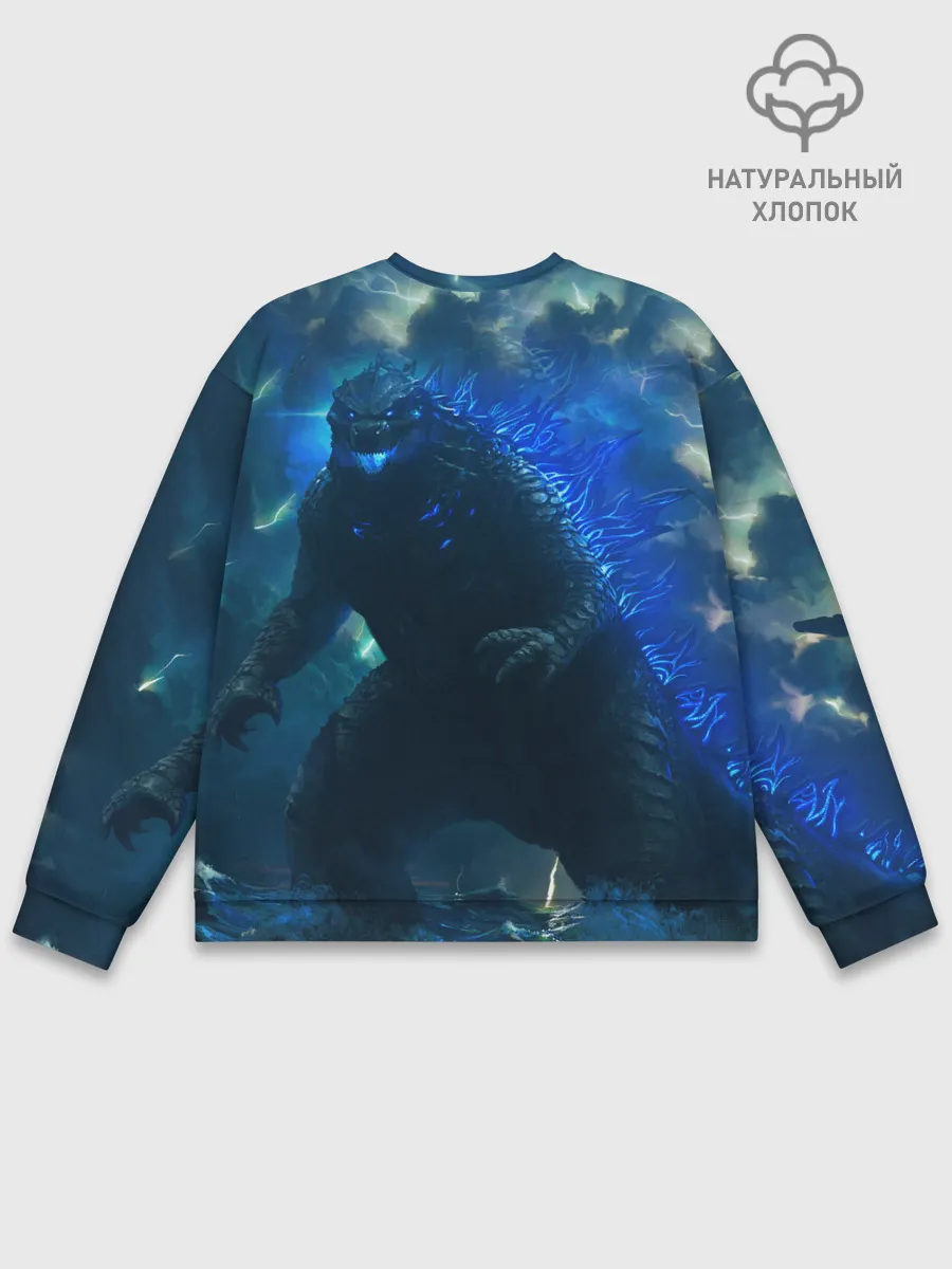 Мужской свитшот базовый / ГОДЗИЛЛА В МОРЕ