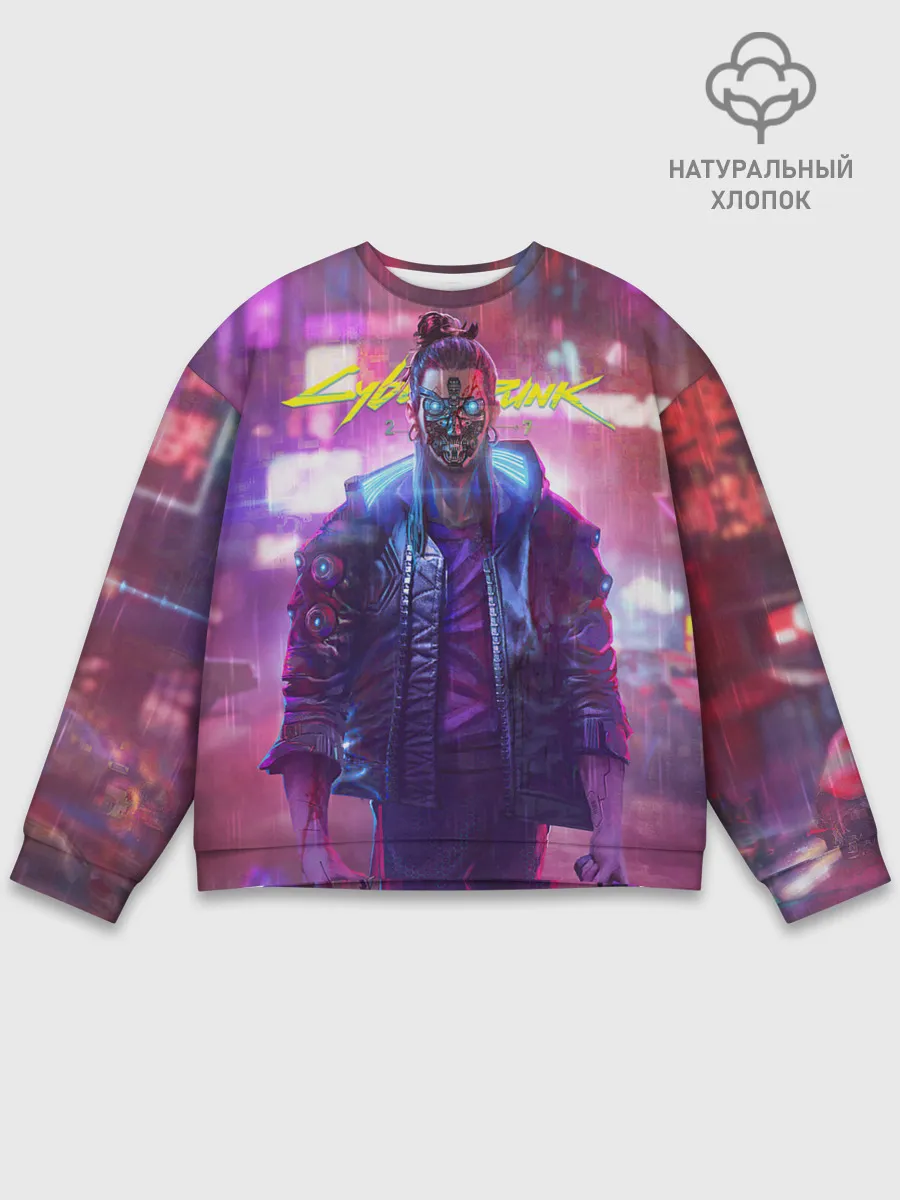 Мужской свитшот базовый / CYBERPUNK 2077 SAMURAI, ХАОС