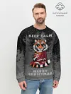 Мужской свитшот базовый / Keep calm and Merry Christmas