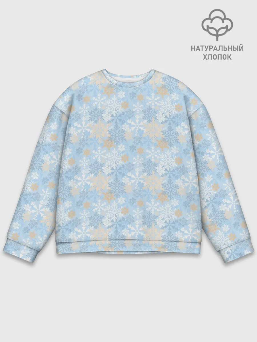 Мужской свитшот базовый / Узоры Снежинки
