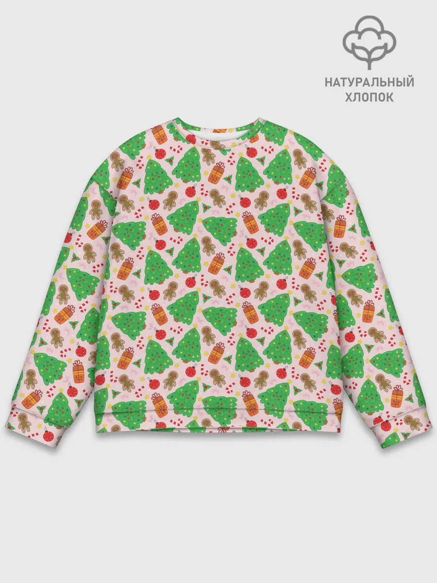 Мужской свитшот базовый / Новогодние ёлки и подарки