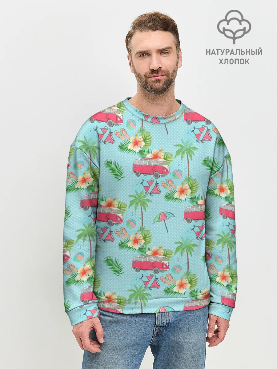 Мужской свитшот базовый / Путешествие хиппи