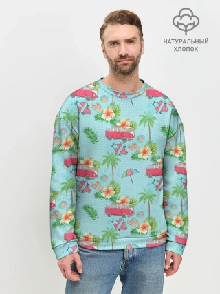 Мужской свитшот базовый / Путешествие хиппи