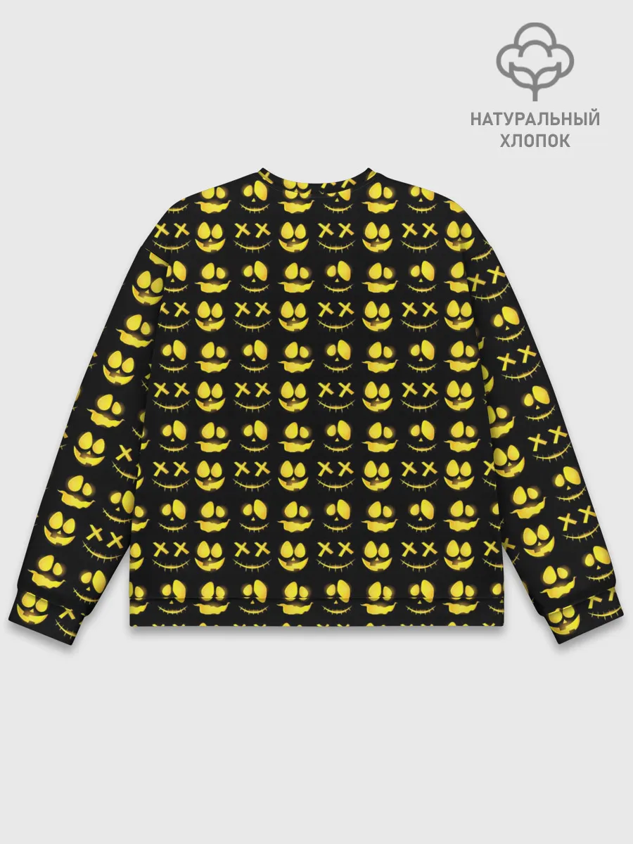 Мужской свитшот базовый / Прикольные смайлы Хэллоуин / Halloween