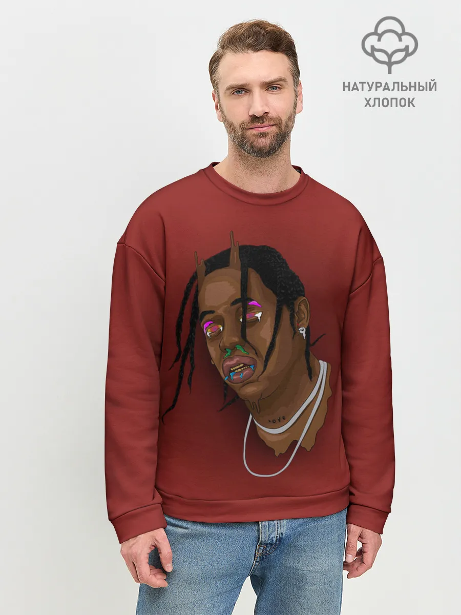 Мужской свитшот базовый / Поплывший Тревис