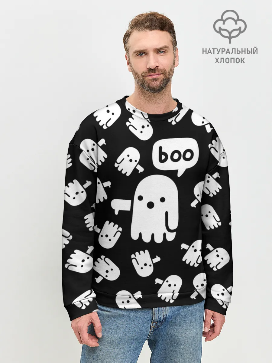 Мужской свитшот базовый / BOO! ПРИВЕДЕНИЕ ХЕЛЛОУИН