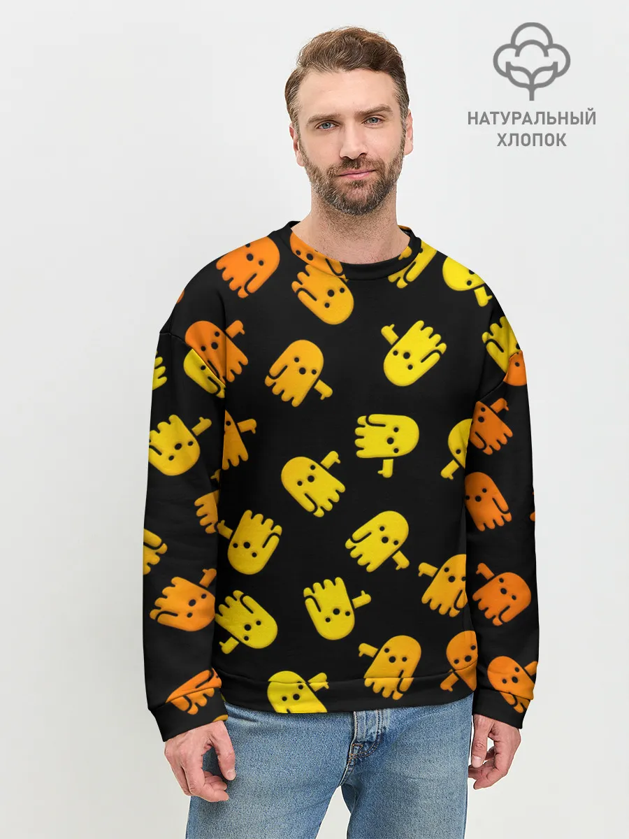 Мужской свитшот базовый / BOO! ПРИЗРАК, ПРИВЕДЕНИЕ ХЕЛЛОУИН ОРАНЖЕВЫЙ