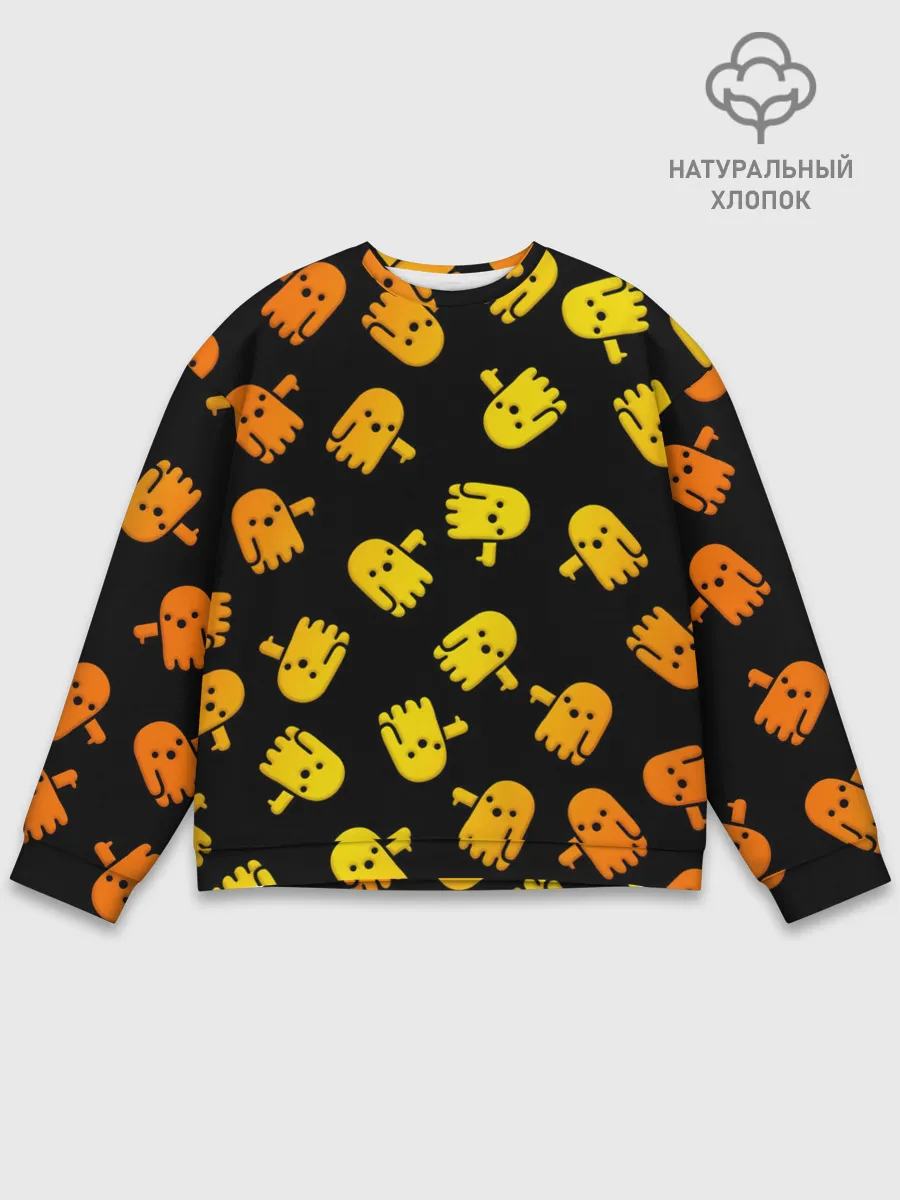Мужской свитшот базовый / BOO! ПРИЗРАК, ПРИВЕДЕНИЕ ХЕЛЛОУИН ОРАНЖЕВЫЙ