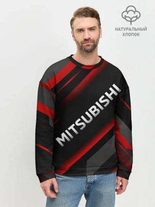 Мужской свитшот базовый / Митсубиси геометрия