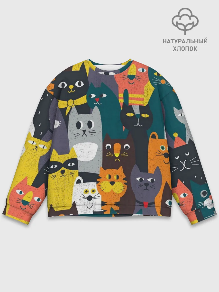 Мужской свитшот базовый / крутые коты