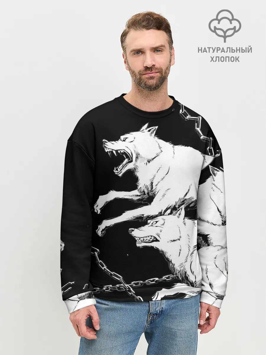 Мужской свитшот базовый / Белые волки