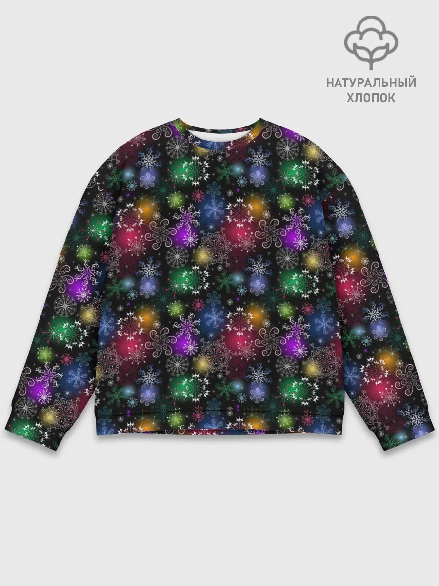 Мужской свитшот базовый / Снежинки в разных цветах