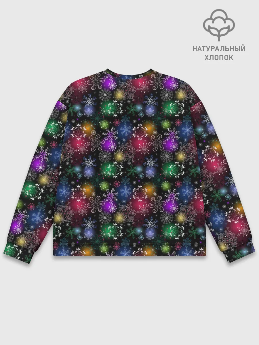 Мужской свитшот базовый / Снежинки в разных цветах