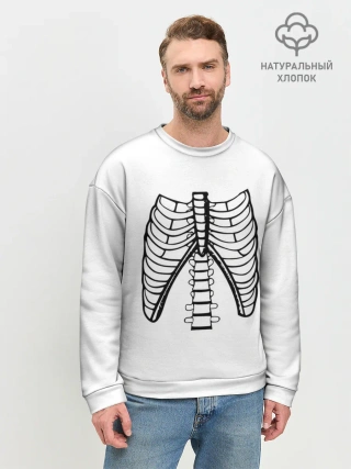 Мужской свитшот базовый / ребра скелета