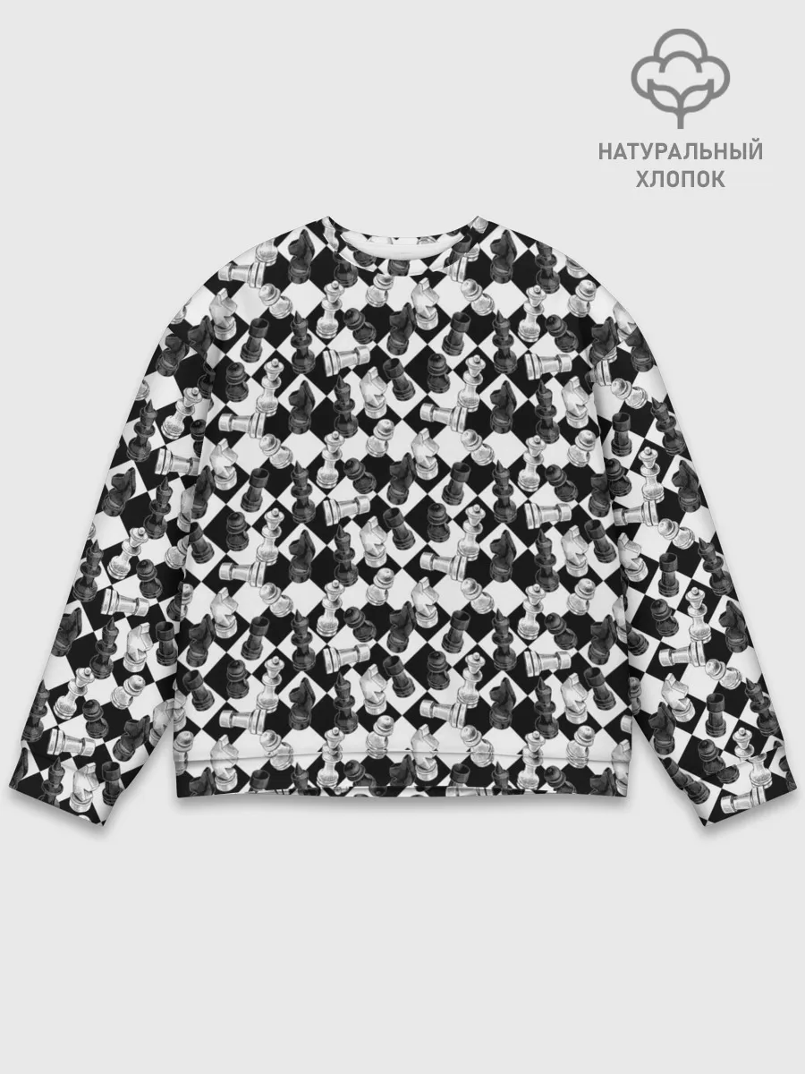Мужской свитшот базовый / Шахматы на шахматной доске