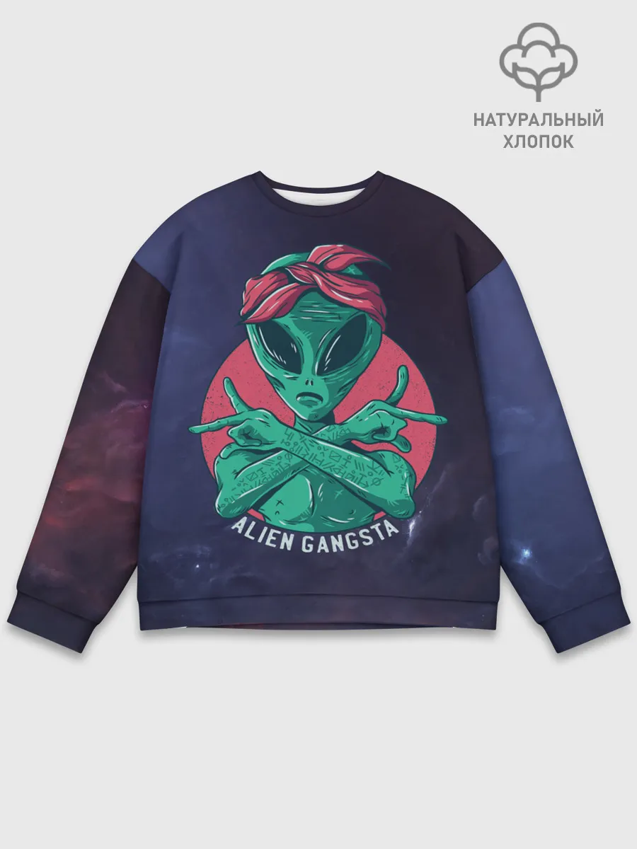Мужской свитшот базовый / Инопланетянин | Гангста