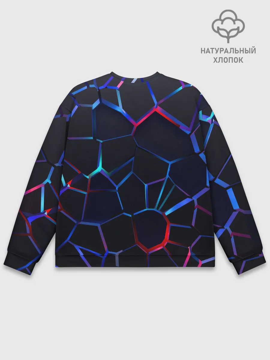 Мужской свитшот базовый / Неоновые 3D плиты | Неоновые плиты