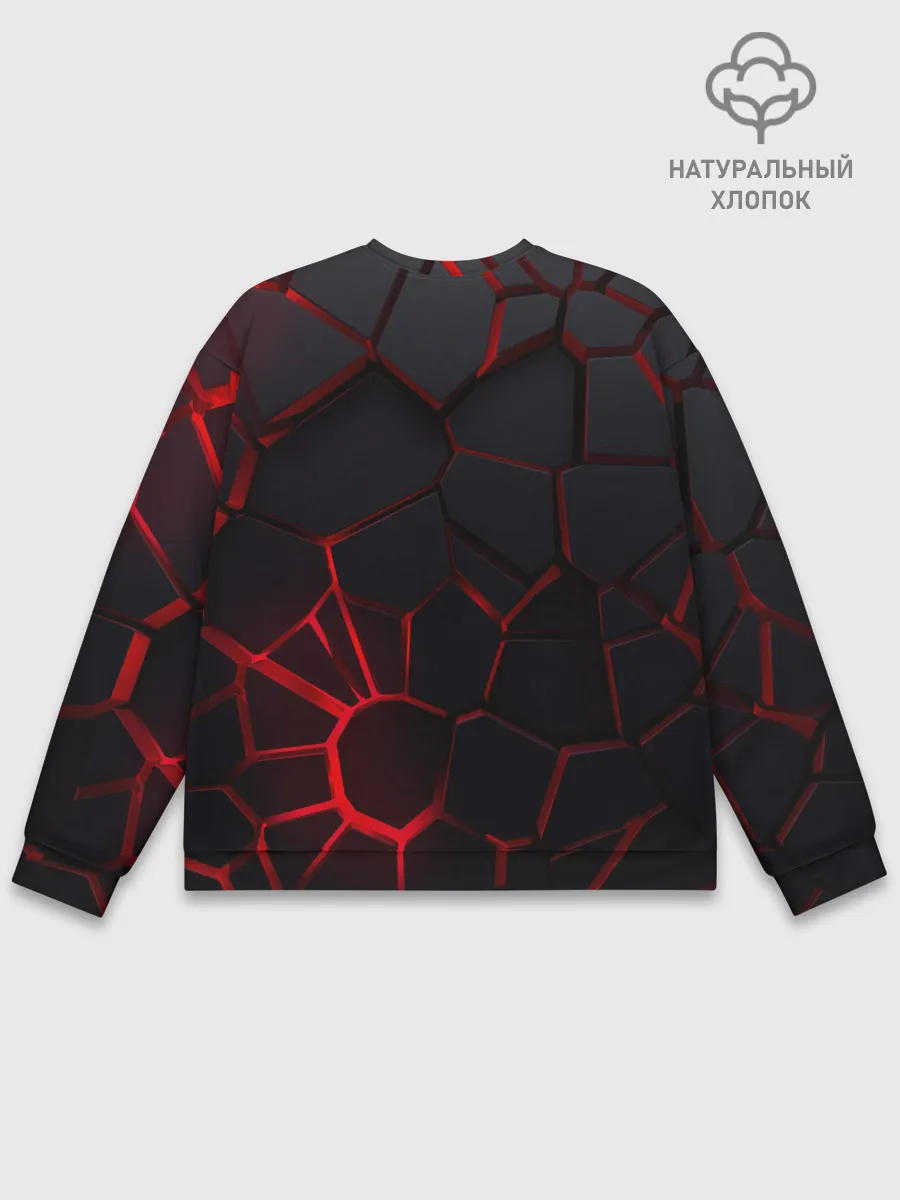 Мужской свитшот базовый / Адские 3D плиты | 3Д геометрия плиты