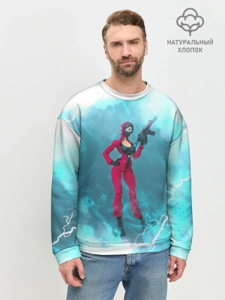 Мужской свитшот базовый / ОХРАНА НА ЧЕКУ | ТРЕУГОЛЬНИК