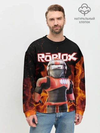 Мужской свитшот базовый / ROBLOX FIRE | РОБЛОКС ОГОНЬ | ПОЖАРНЫЙ