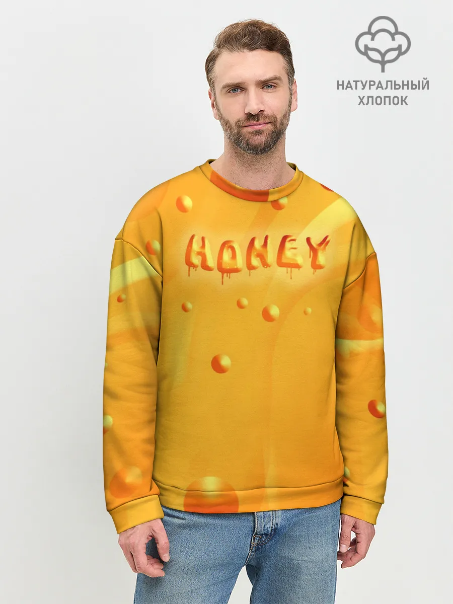 Мужской свитшот базовый / Медовая волна | Honey wave