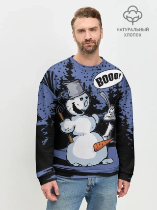 Мужской свитшот базовый / Снеговик на Хэллоуин