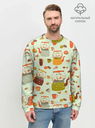 Мужской свитшот базовый / осенние чаепитие